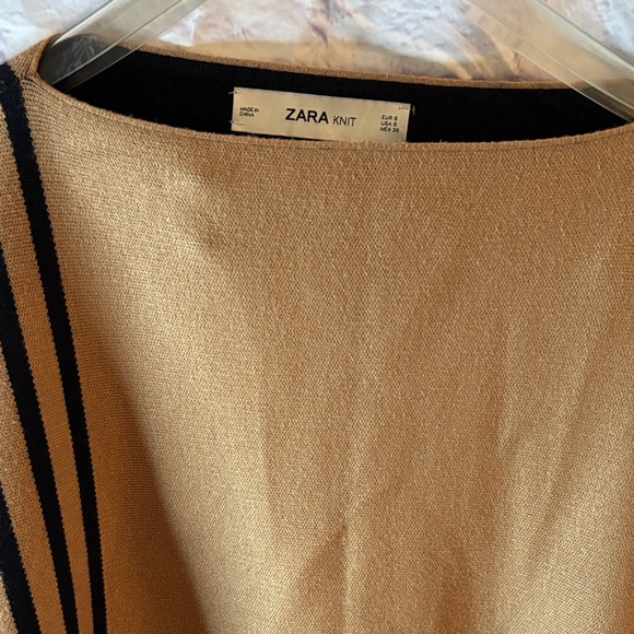 🔵Zara Tan and Black Knit Poncho - Picture 5 of 13
